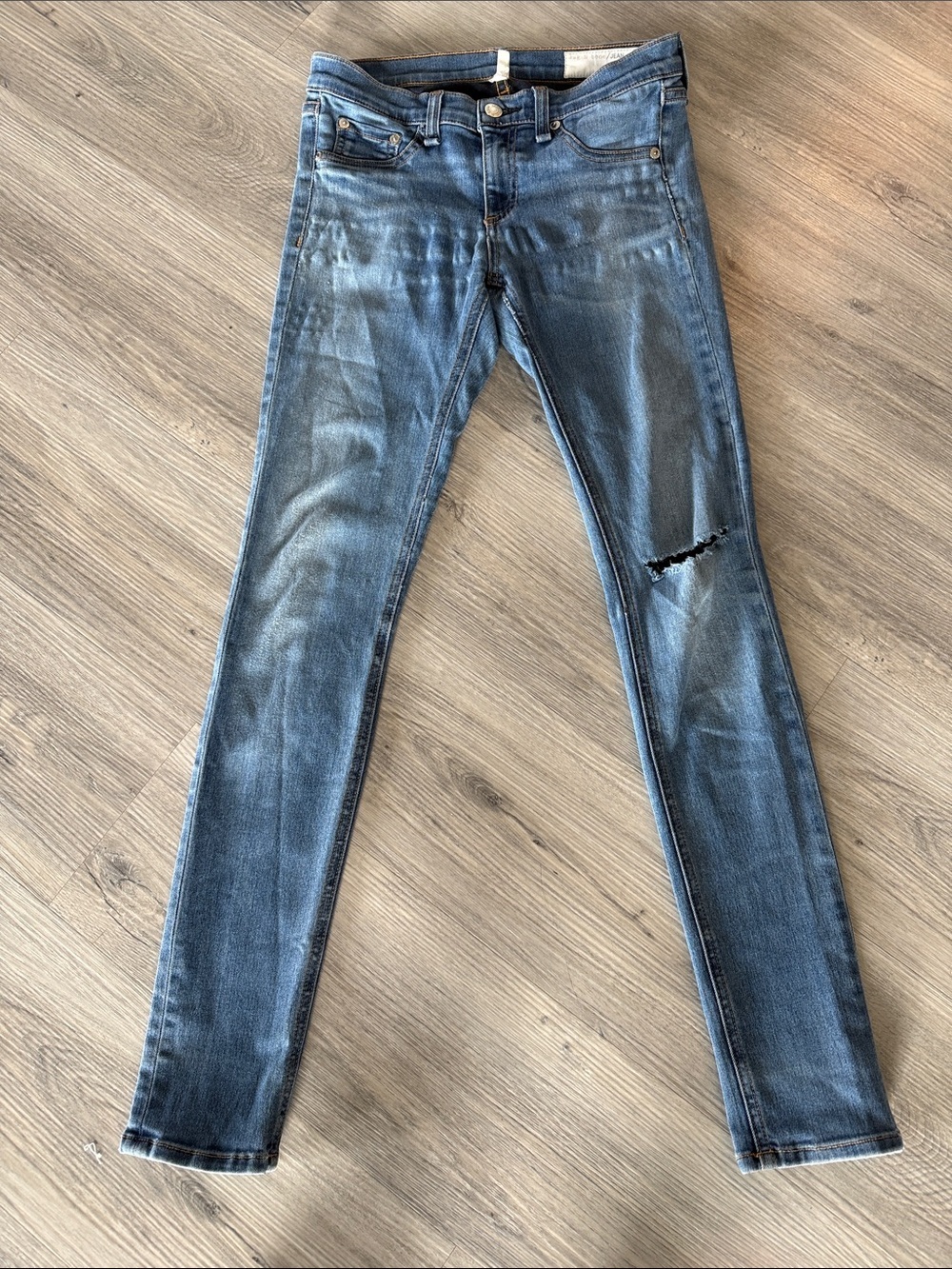rag & bone Distressed Dark Blue Skinny Jeans size 25